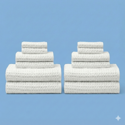 Silverthread White Bath Towel Bundle