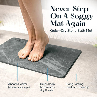 Quick-Dry Stone Bath Mat - Diatomaceous Earth - Latest Technology